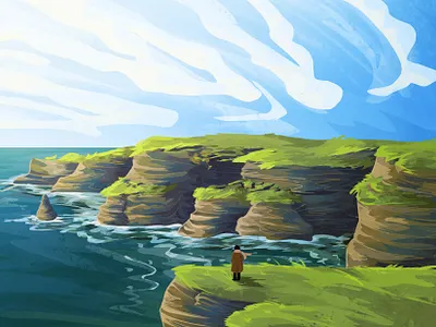 Cliffs of Moher art children art children book illustration cliffs cliffs of moher enviroment illustration ireland landscape sea