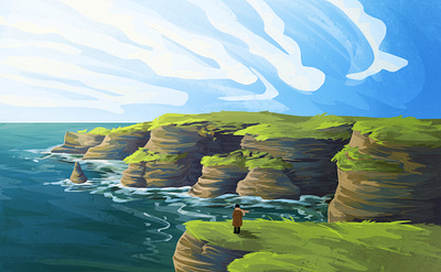 Cliffs of Moher art children art children book illustration cliffs cliffs of moher enviroment illustration ireland landscape sea