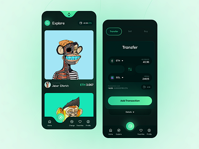 NFT & CRYPTO Mobile application concept app app design crypto design illustration nft ui ux uidesign user experience user interface design webdesign