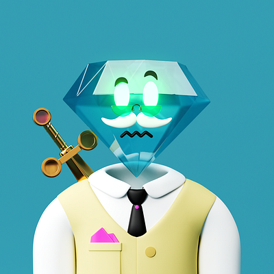 The Librarian 3d avatar character character design characters illustration meta nft nft artist nft design pfp