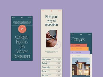 Spa Space Mobile Website branding design digital marketing graphic design interface mobile mobile screens mobile website relax responsive website spa ui user experience user interface ux web design web marketing website