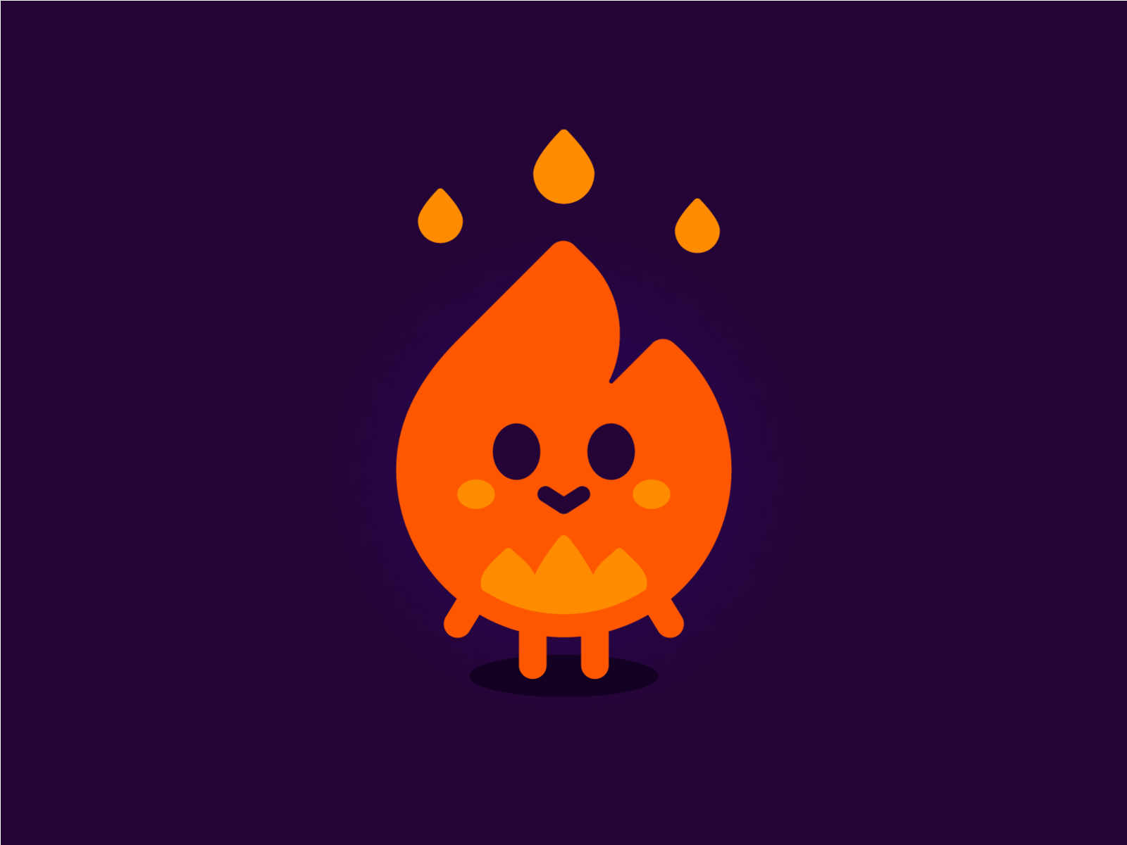 Fire Mascot animation branding cartoon character cute emoji fire flame flat funny gif graphic design illustration kawaii kids logo mascot minimal motion design sweet