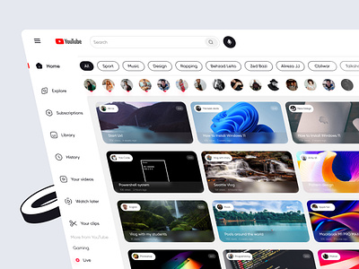 YouTube Website Redesign | [Light Part] design figma redesign redesign youtube rezanmdesign spotify stream ui ui design web website youtube youtube app youtube light youtube music youtube redesign youtube studio youtube web youtube website youtube website redesign