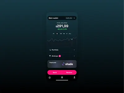 Crypto wallet app crypto cryptocurrencies dark dark mode ui wallet web3
