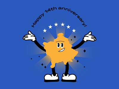 Kosovo is 14! cartoon design disney graphic design graphicdesign illustration kosovo prishtina pristina vintage vintage cartoon