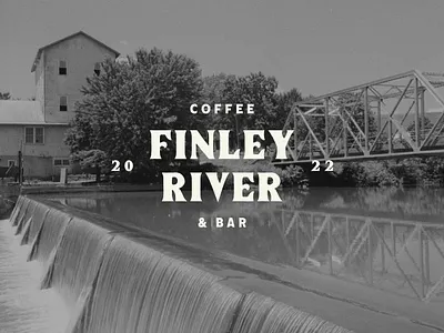 Finley River Coffee & Bar 417 branding design finley river flat graphic design logo minimal missouri ozark ozarks springfield typography vector