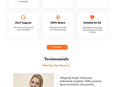 Landing Page Of A Coffee Company branding design figma landing page minimal social network ui ux