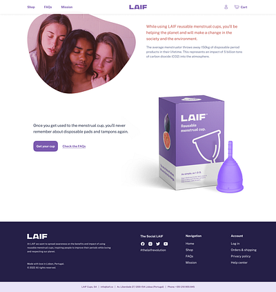 LAIF 2 design system eco environment feminism figma menstrual cup social ui design ux design