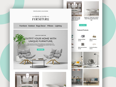 MailChimp Furniture Email Template Design 2022 branding design ecommerce email emaildesign fresh furniture graphicdesign home house interfacedesign klaviyo mailchimp newsletter online shop pro design shop now ui ux webdesign