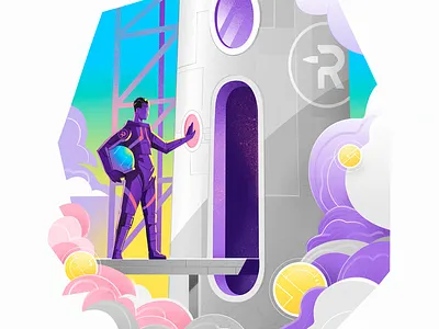 On Boarding 🚀 access astronaut brave cosmos crypto huston illustration login mission pass rocket space startup take off