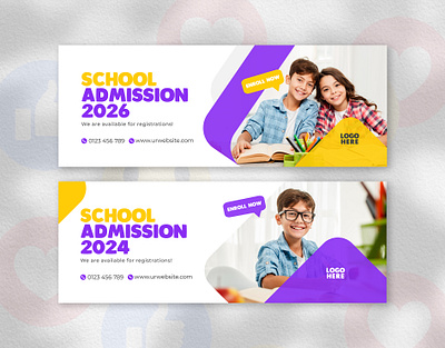 School Admission Facebook Cover And Web Banner Design Template template