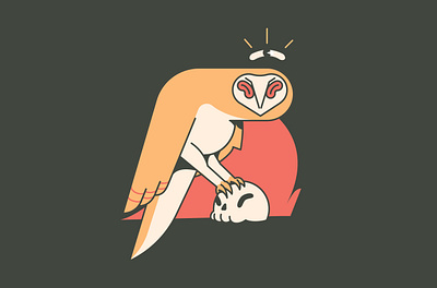 Owl Portent barn owl creature design icon illustration owl portent vector