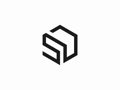 Art Line S & Cube Logo app art line branding cube design digital free geometric icon identity logotype mark negativespace print rectangle sale square symbol vector