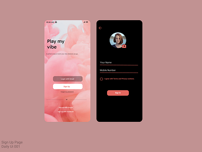 Sign Up page app branding dailyui design icon typography ui ux
