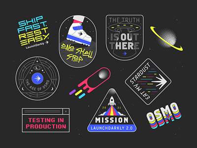 LaunchDarkly brand launch sticker pack illustration planet space sticker sticker sheet