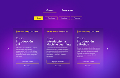 Cards carousel design gradients ui ux