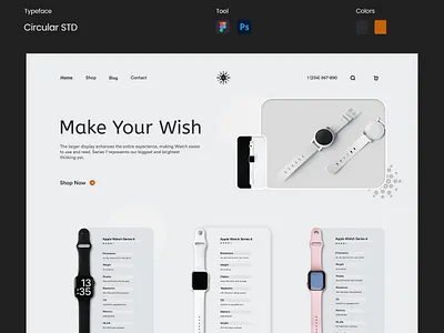 Smart Watch Landing Page Design 3d animation branding design graphic design hola lab landing page design logo motion graphics ui