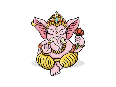 Ganesha character design design elephant elephant logo ganesh ganesha graphic design hindu hindu elephant hindu logo design illustration india indian indian elephant indian god indian logo indian lord logo logo design vector