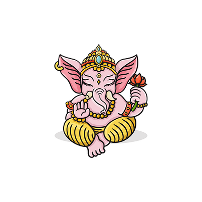 Ganesha character design design elephant elephant logo ganesh ganesha graphic design hindu hindu elephant hindu logo design illustration india indian indian elephant indian god indian logo indian lord logo logo design vector