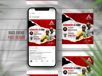 Race Event Post Design For IG branding design event graphic health illustration print product race run sports template