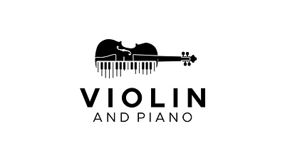 Violin Viola and Piano keys Musical Instrument logo design bass combination contrabass creative design feddle guitar icon instrument logo melody music musician note orchestra piano unique vector viola violin