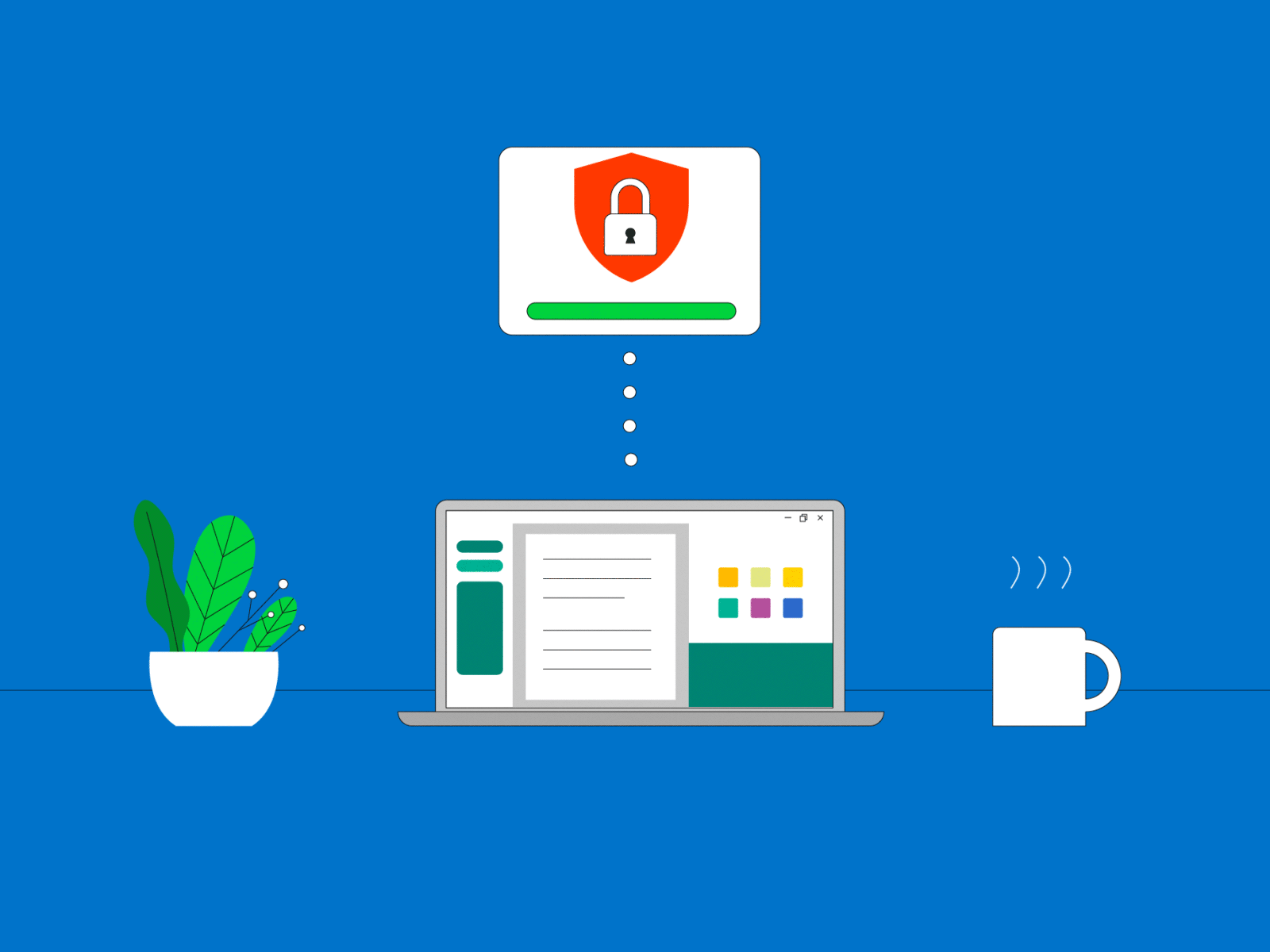 Technological Security animation blulux computer corporate design graphic design illustration microsoft motion graphics security techology vector