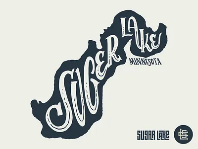 Sugar Lake for Lakes Supply Co. apparel cabin design fishing hand lettering handlettering hat illustration lake logo minnesota outdoors t shirt