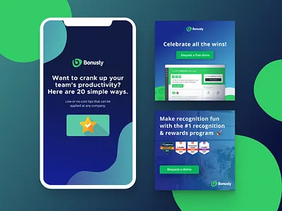 Bonus.ly Social Media Ads advertisement branding instagram social media ui