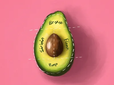 Cuts art avacado avocado cuts drawing fruit green guacamole meat free painting palta photoshop procreate ripe seed slice steak vegan vegetarian veggie
