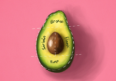 Cuts art avacado avocado cuts drawing fruit green guacamole meat free painting palta photoshop procreate ripe seed slice steak vegan vegetarian veggie