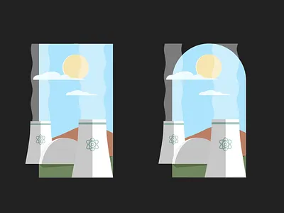 Sustainability and Nuclear Power animation graphic design illustration landscape modern motion motion design motion graphics nuclear power pastel colors pastel tones sustainability vertical