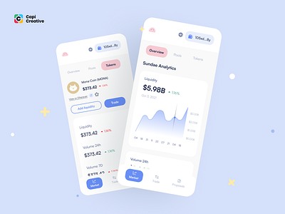 Sundae - Defi UI Kit analytics app branding capi cefi chart coin creative crypto defi design details graph illustration logo mobile trade transaction ui ui kit