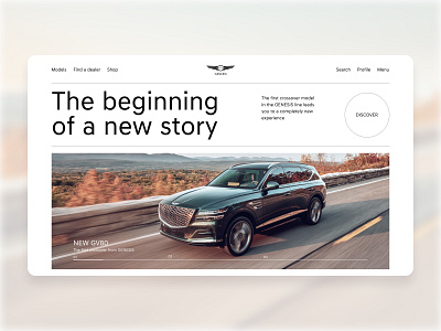 Genesis auto concept aestetic auto clean design genesis key visual luxury main minimal premium product typography ui uxui web