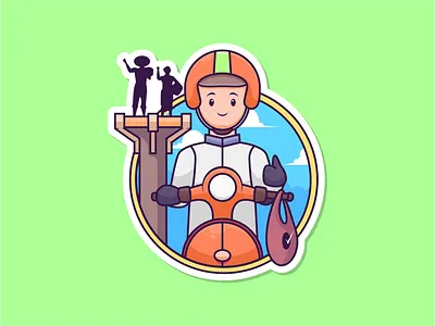 Delivery service logo Option 2 apps branding delivery delivery service design food graphic design illustration illustrations logo mascot ui