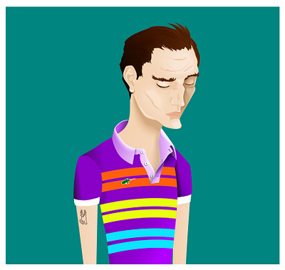 Sad Guy. illustration sad vector