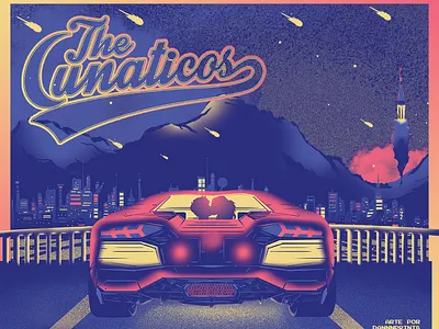 As the love continues car city digital painting futurism graphic design illustration kiss music poster sci fi