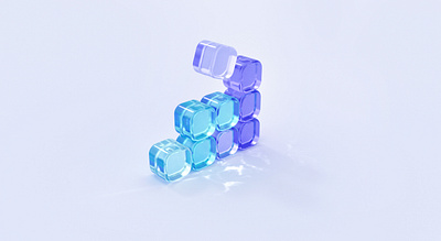 Glass Light 3d blue caustics cube grass logo purple sense of technology texture