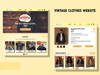 Vintage Clothes Store app branding design graphic design ui ux web design