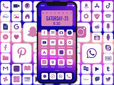 Mac Wallpaper Based Icons apple cute design gradient icon icondesign icons illustration ios iphone lilac logo logodesign logos mac pink pretty purple ui violet