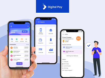 Digital Pay | Online Payment Application branding codestore technologies design graphic design illustration logo mobile app development mobile apps motion graphics online payment apps online payment mobile apps typography ui ux vector