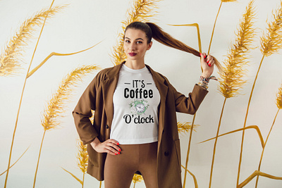 It's Coffee O'clock T-shirt amazon clothing designer custom custom t shirt illustration t shirt designer tee tee for amazon tee for girls tshirt tshirt designer tshirts tupography vector