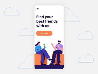 Social App for friends animation app branding club dashboard design friends graphic design illustration logo messenger motion network online purrweb shot socai media startup ui ux