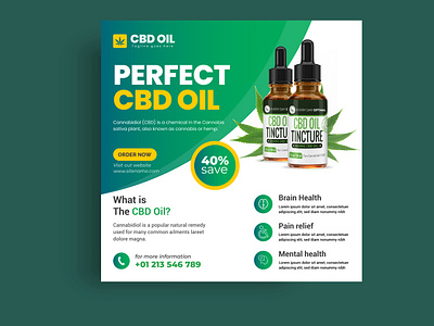 CBD Oil Social Media Post design branding cbd cbd oil cbd products cbd promotion design facebook ads facebook banner graphic design hemp instagram post post design social media post