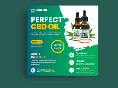 Cbd Oil Social Post Design 3d animation branding cbd cbd promotionp facebook ads graphic design instagram post logo post design social media post