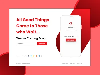 Banking App Join Waitlist Landing Page app banking branding design finance landing mobileapp ui ux website