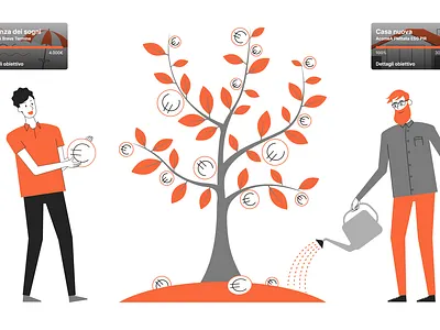 Gimme5 artworks 03 character animation character design explainer video illustration investment mauro mason mobile app money money app motion design