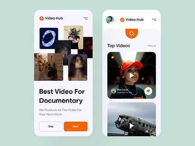Video App Ui Design design home screen ios minimal app mobile ui modern app ui uiux ux video video app