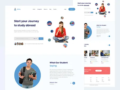 Landing Page - Online Courses clean course courses design e learning education website landing page learning learning online minimal study ui ui design uiux ux uxui web design website website design whitespace