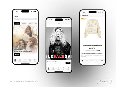 eCommerce app - fashion - iOS app design cart check out e commerce elegant fashion filter ios mobile app product design product page sale ui ui design ux