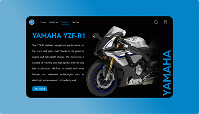 Yamaha Motorcycle Landing Page ui